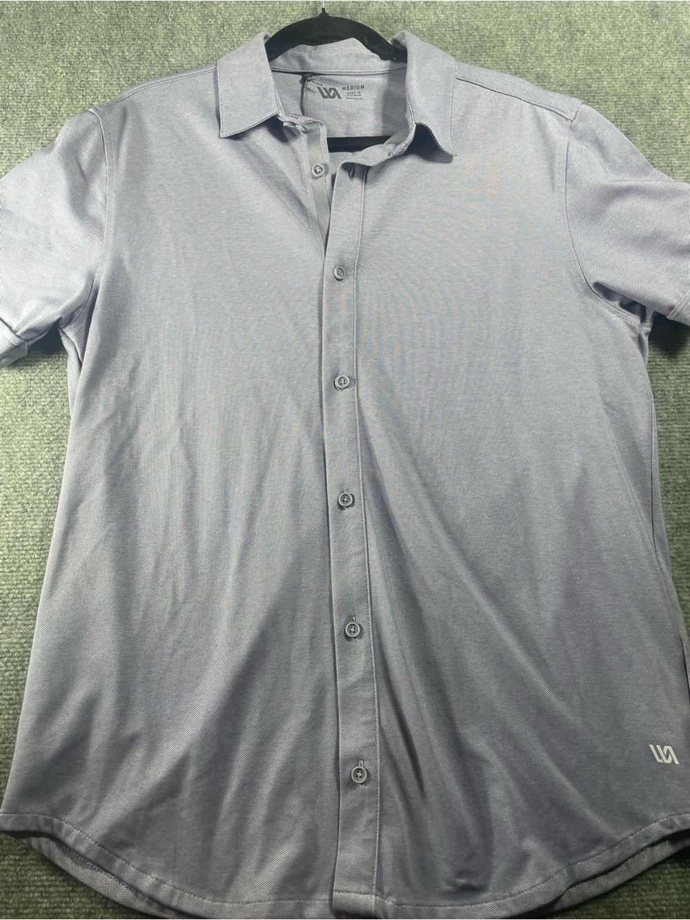 Men's Light Gray Short-Sleeve Button-Down Shirt by VRST